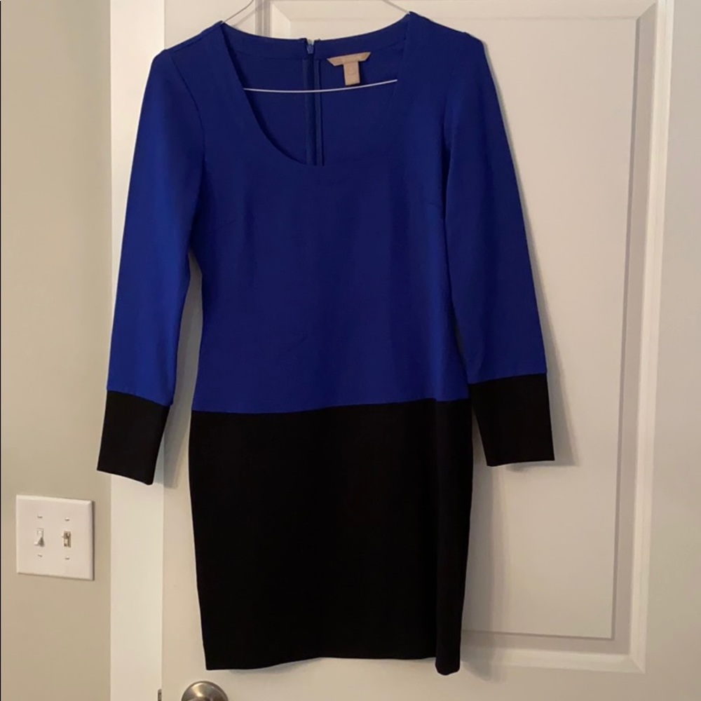 Banana republic Blue and black color block dress
